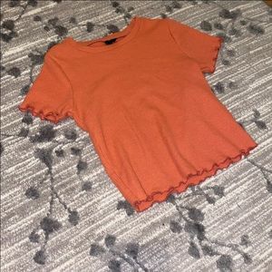Crop coral tee